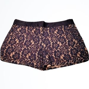 French Connection Navy Pink Poppy Lace Mini Shorts Size 6 Waist 31 Inches